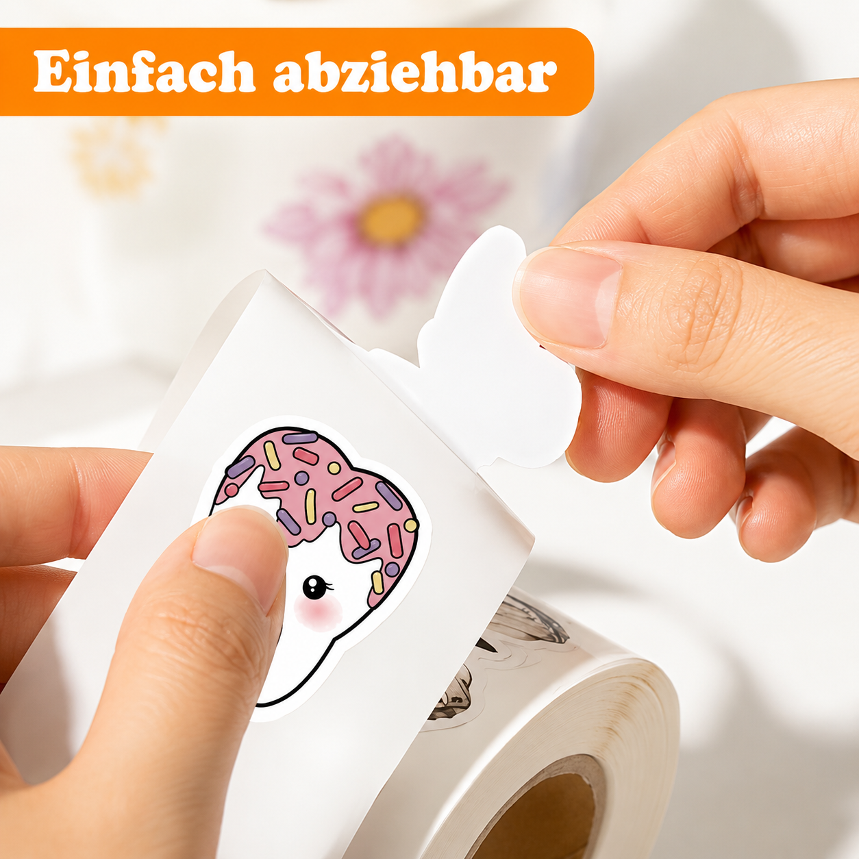 "Fröhliche Zähne" Aufkleber Rolle